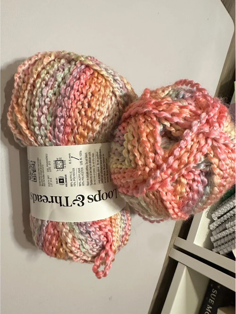 BRAND NEW 2 Skeins Loops & Threads Textured Twist Yarn - Dusty Sky